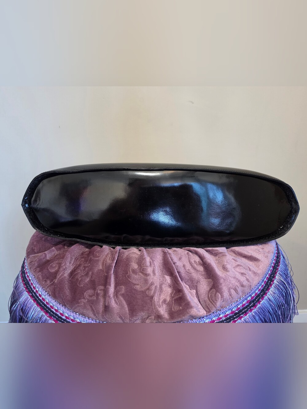 Ferragamo Wanda Black Patent Top-Handle handbag with strap - Picture 7 of 15